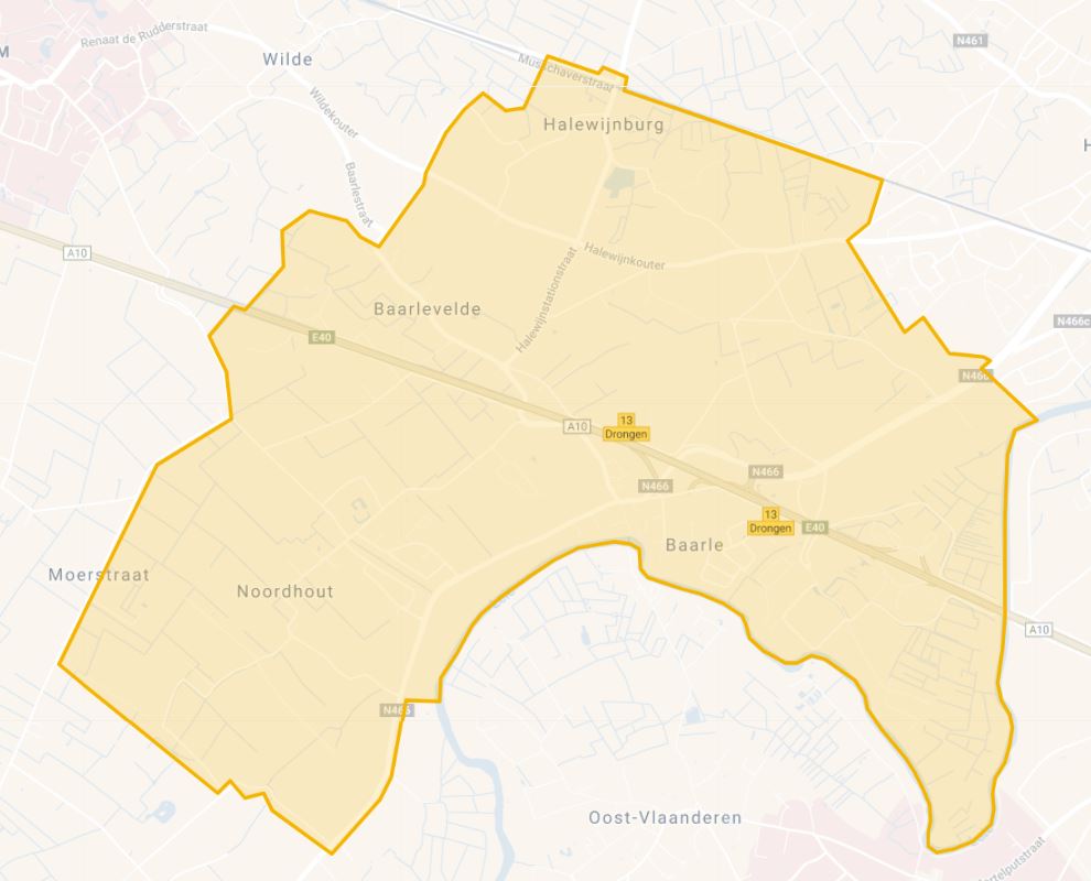 Kaart enquêtegebied Baarle